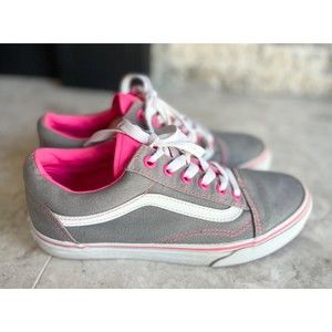 Vans Gray and Hot Pink Lace-up Sneakers Women's Size 7, Men’s Size 5.5